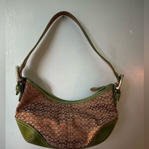 Coach bag, small, green/brown